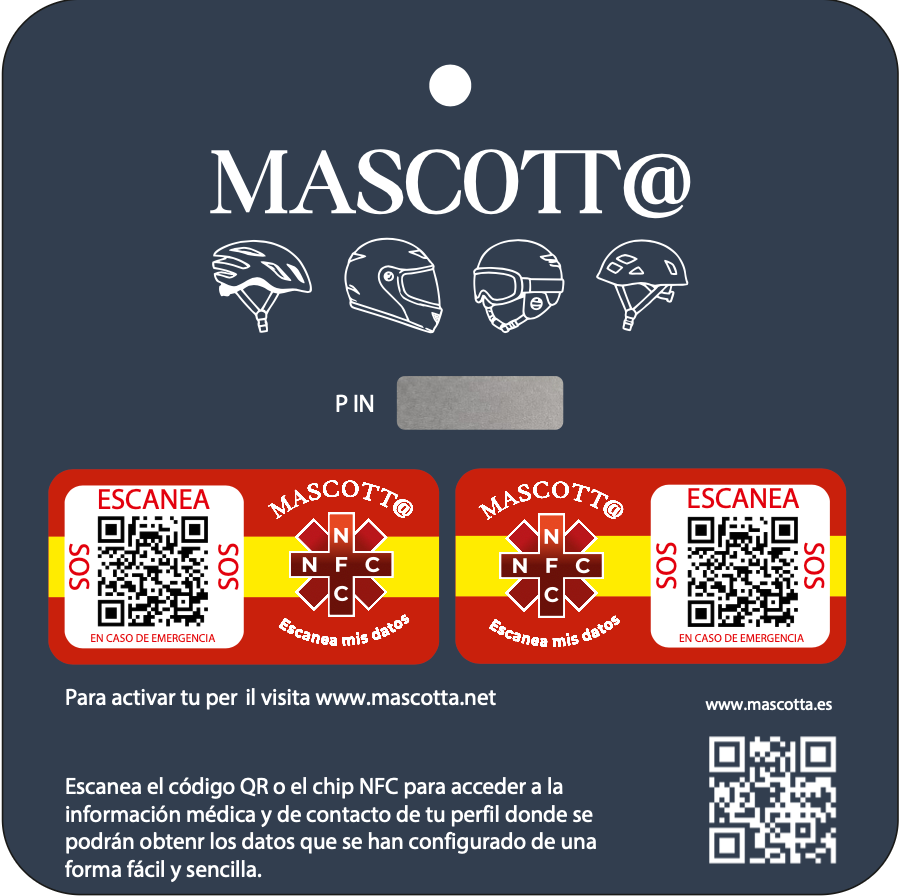 SOS MASCOTT@ MEDICAL ID CASCO ESPAÑA