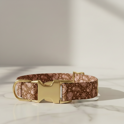Collar Cachemira patrón marrón y rosa - Lifestyle